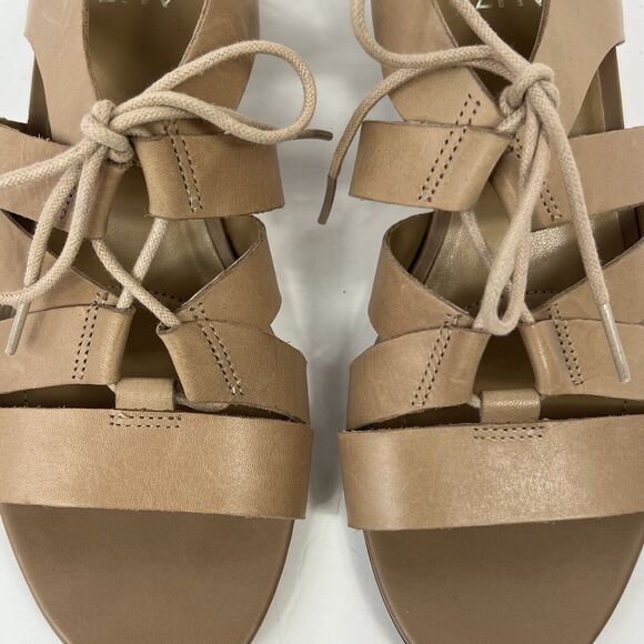 Naturalizer Felicity Nude Tan Leather Tie Up Sandals 8.5W Gladiator - Picture 7 of 11